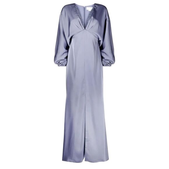 Sachin‎ & Babi Gabby Gown Size 6 Satin Crepe Beaded V-Neck A-Line Fornal Dress - Picture 4 of 16